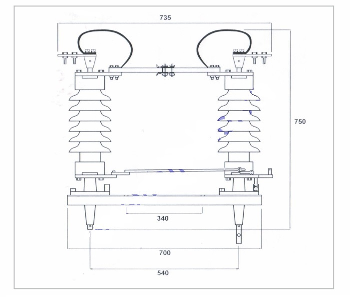 Dao cách ly 1 pha ngoài trời Polymer